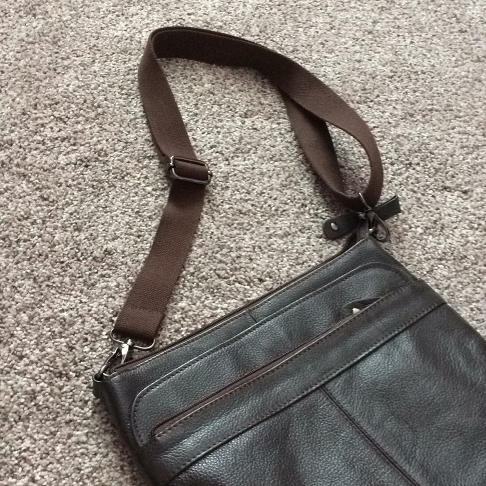 Ralph Lauren polo club brown leather crossbody bag